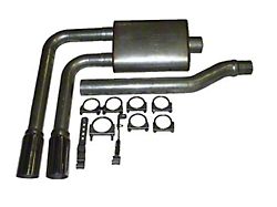 2.50-Inch Aluminized Dual Exhaust System with HVS Performance Muffer and Polished Tips; Middle Side Exit (80-96 5.0L F-150, F-250 w/ 2-1/4-Inch Exhaust at the Converter)