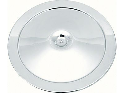 Open Element Chrome Air Cleaner Lid with Curved Imprint Verbiage; 14-Inch (66-67 HiPerf 427 V8 Corvette C2)