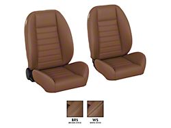 Cruiser Collection Low Back Bucket Seats; Saddle Brown Vinyl (67-69 Camaro)