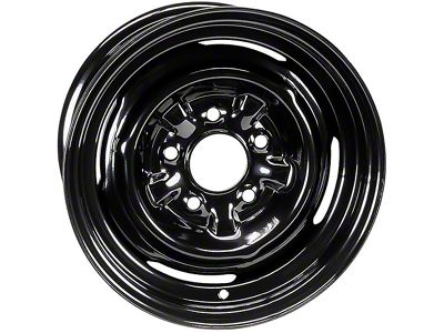 Dog Dish Style Steel Gloss Black Wheel; 14x6; 25mm Offset (67-69 Camaro)