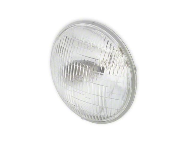 7-Inch Round Sealed Beam Halogen Headlight with FoMoCo Logo; Chrome Housing; Clear Lens (64-73 Mustang)