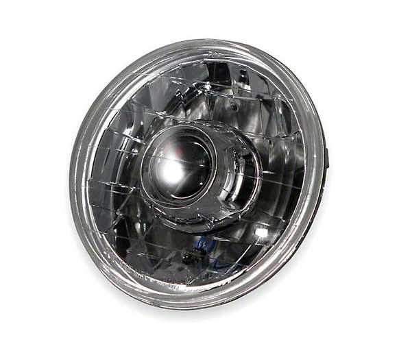 7-Inch Round Projector Headlight; Chrome Housing; Clear Lens
