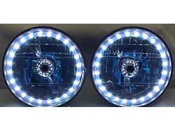 7 Round White Diamond Multi Color LED Halo Headlight