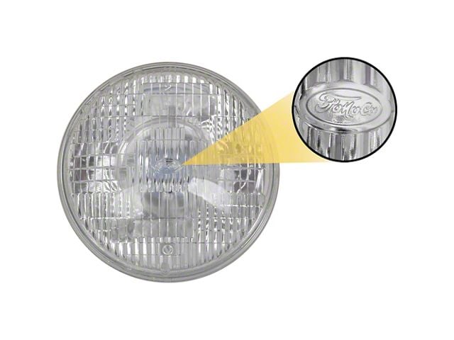 7 Round Halogen Sealed-Beam Headlamp, 1948-1977 Ford Cars with Right-Hand Drive, FoMoCo Stamped