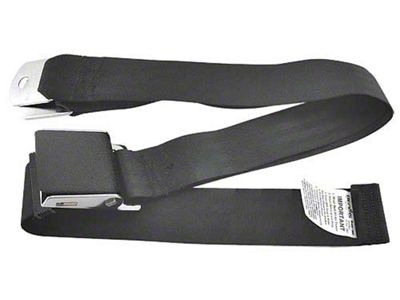 Seat Belt; Black; 74-Inch (65-73 Mustang)