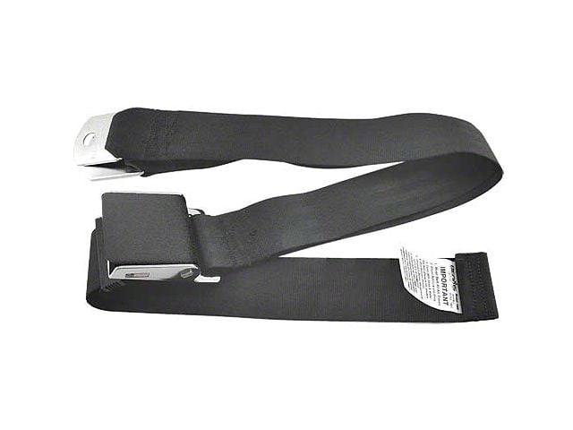 Seat Belt; Black; 74-Inch (65-73 Mustang)