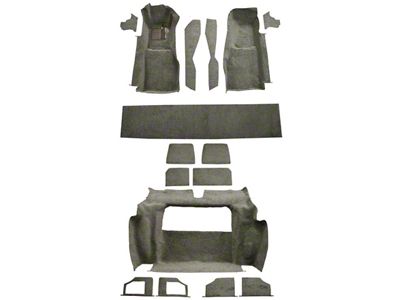 Cutpile Molded Complete Carpet Kit; Black (81-82 Corvette C3)