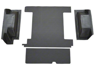 ACC Cargo Area Molded Vinyl Flooring; Black (74-76 Bronco w/ 1-Gas Tank & Tailgate Lock)