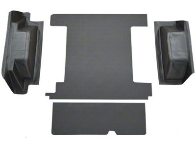 ACC Cargo Area Molded Vinyl Flooring; Black (74-76 Bronco w/ 2-Gas Tanks & Tailgate Lock)