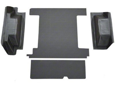 ACC Cargo Area Molded Vinyl Flooring; Black (74-76 Bronco w/ 2-Gas Tanks & Tailgate Lock)