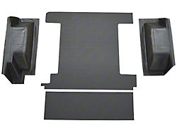 Cargo Area Molded Vinyl Flooring; Black (66-76 Bronco w/ 1-Gas Tank & w/o Tailgate Lock)