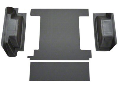 ACC Cargo Area Molded Vinyl Flooring; Black (66-76 Bronco w/ 2-Gas Tanks & w/o Tailgate Lock)