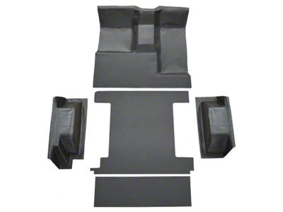 ACC Complete Molded Vinyl Flooring; Black (66-76 Bronco w/ 1-Gas Tank & w/o Tailgate Lock)