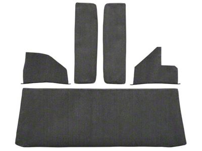 Rear Cab Wall, Door and Kick Panel Loop Die Cut Carpet; Black (Late 55-59 Chevrolet Truck)