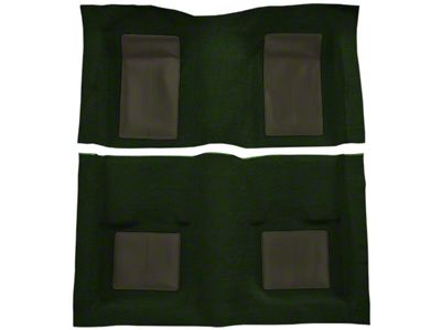 ACC Complete Nylon Molded Carpet without Shifter Hole Cutout; 4-Green Inserts (1969 Mustang Mach 1)