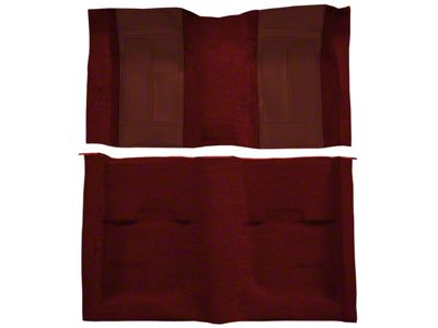 ACC Complete Nylon Molded Carpet without Shifter Hole Cutout; 2-Maroon Inserts (1970 Mustang Mach 1)