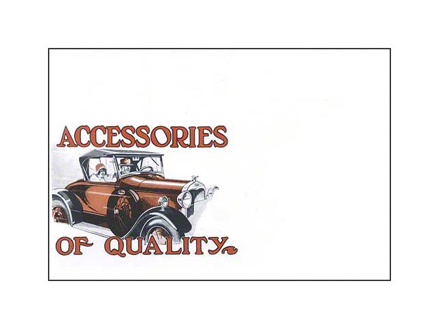 Accessories Of Quality - Model A Accessory Brochure