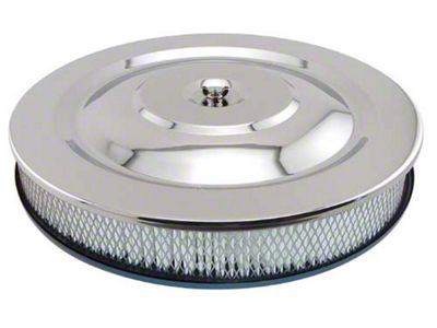 Air Cleaner Assembly with Chrome Plated Top, Aftermarket Replacement (Fits most 2 barrel and 4-Barrel Carburetors)