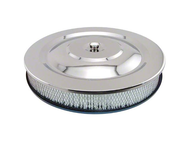 Air Cleaner - Chrome Top With Blue Painted Base (Fits most 2 barrel and 4-Barrel Carburetors)