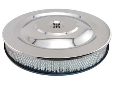 Air Cleaner - Chrome Top With Blue Painted Base (Fits most 2 barrel and 4-Barrel Carburetors)