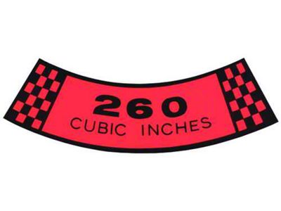 Air Cleaner Decal - 260 Cubic Inches - Ford