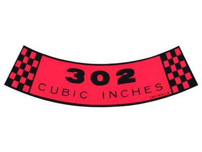 Air Cleaner Decal - 302 Cubic Inches - C8AF-9C611-B - Ford