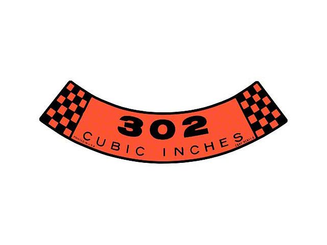 Air Cleaner Decal - 302 Cubic Inches - C8AF-9C611-E - Ford