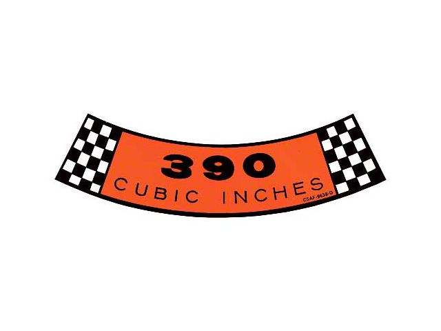 Air Cleaner Decal - 390 Cubic Inches - C5AF-9638-D - Ford