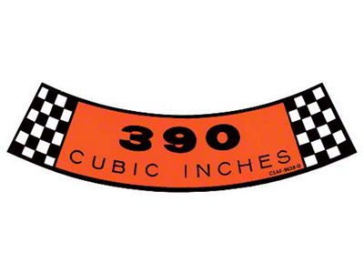Air Cleaner Decal - 390 Cubic Inches - C5AF-9638-D - Ford