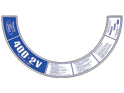 Air Cleaner Decal - 400 2V - Mercury
