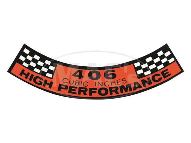 Air Cleaner Decal - 406 Cubic Inches High Performance - Ford