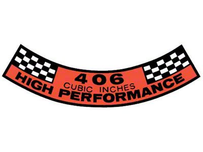 Air Cleaner Decal - 406 Cubic Inches High Performance - Mercury