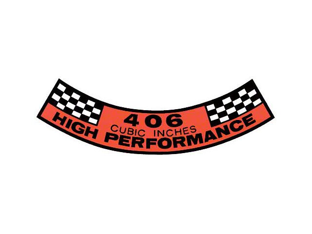 Air Cleaner Decal - 406 Cubic Inches High Performance - Mercury