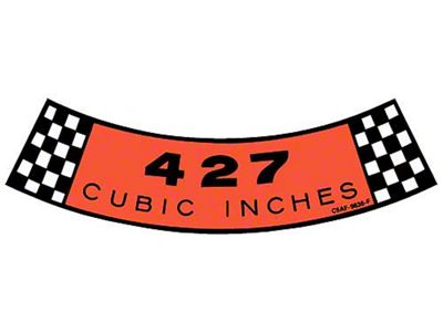 Air Cleaner Decal - 427 Cubic Inches - C5AF-9638-F - Ford