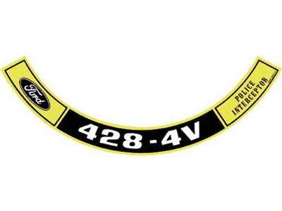 Air Cleaner Decal - 428-4V Police Interceptor - Ford
