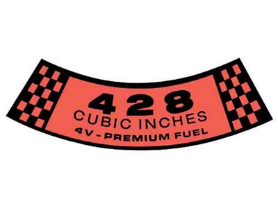 Air Cleaner Decal - 428 4V-Premium Fuel - Cyclone