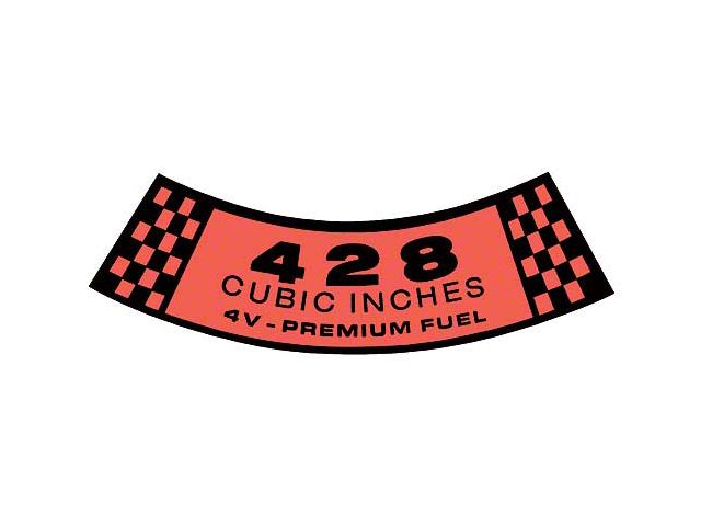Air Cleaner Decal - 428 4V-Premium Fuel - Cyclone