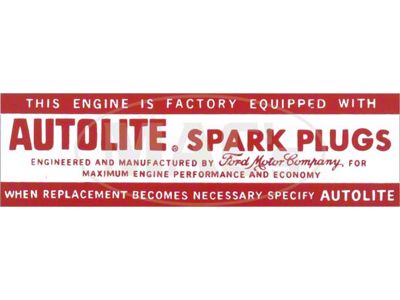 Air Cleaner Decal/ Autolite Spark Plug