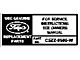 Air Cleaner Decal - Service Instructions - Ford