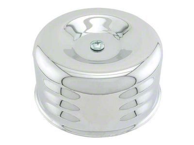 Air Cleaner - Louvered Chrome - 2-5/8 Throat - Fits 2 Barrel Carb