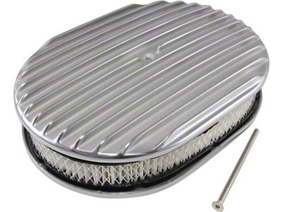 Air Cleaner,Full Finned Polished Oval, 12