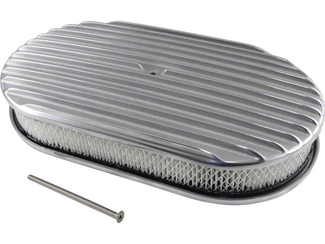 Air Cleaner,Full Finned Polished Oval, 15