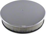 14-Inch Round Smooth Air Cleaner; Chrome (Universal; Some Adaptation May Be Required)