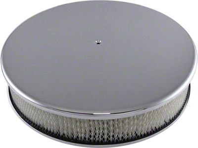 Air Cleaner, Round Smooth Chrome Aluminum, 14 X 3