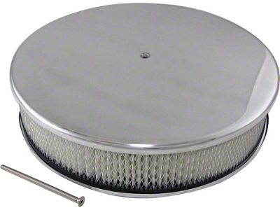 Air Cleaner, Round Smooth Polished Aluminum, 14 X 3