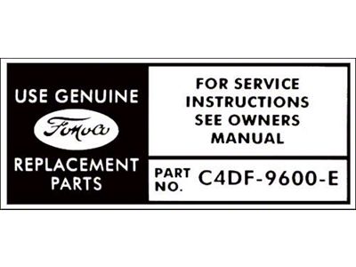 Air Cleaner Service Decal/ 170 Special