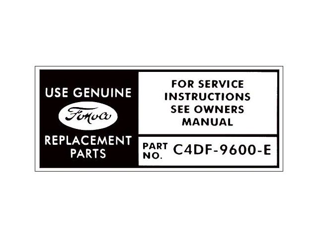 Air Cleaner Service Decal/ 170 Special