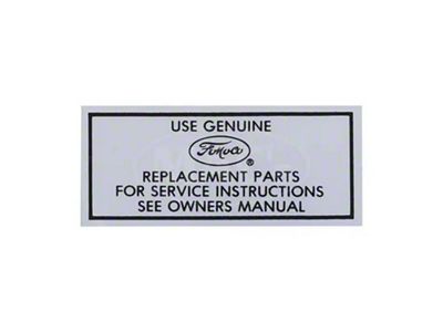 Air Cleaner Service Instruction Decal