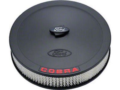 Air Cleaner with Black Crinkle Finish and Red Cobra Emblem