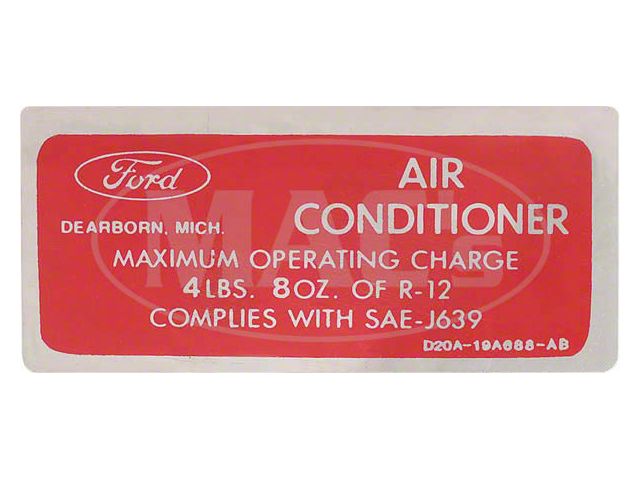 Air Cond Charge Decal